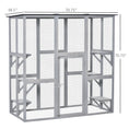 Load image into Gallery viewer, Large Outdoor Catio Enclosure, Weatherproof Cat House with Asphalt Roof, Wooden Cat Patio Cage with 6 Balanced Platforms, 71" x 39" x 71", Grey