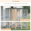 Load image into Gallery viewer, Large Outdoor Catio Enclosure, Weatherproof Cat House with Asphalt Roof, Wooden Cat Patio Cage with 6 Balanced Platforms, 71" x 39" x 71", Grey