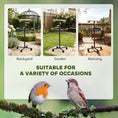 Load image into Gallery viewer, Bird Play Stand, Portable Parrot Perch, Bird Feeder Station, with Four Wheels, Stainless Steel Feeding Bowls, Round Tray, Grey