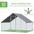 Load image into Gallery viewer, PawHut Large Chicken Coop Metal Chicken Run with Waterproof and Anti-UV Cover, Spire Shaped Walk in Fence Cage Hen House for Outdoor and Yard Farm Use, 1" Tube Diameter, 9.8' x 6.6' x 6.6'