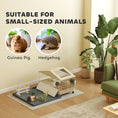 Load image into Gallery viewer, Guinea Pig Cage with Removable Pet Playpen, Waterproof Pad, Hay Feeder, Water Bottle, Food Dish, Hideaway, Balcony, Soft-Covered Ramp, Wheels, Small Animal Cage for Guinea Pig, Hedgehog
