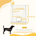 Charger l'image dans la visionneuse de la galerie, 29.5-33.5" Adjustable Dog Gate with Cat Door, Easy-Install Pressure/Hardware Mounted Pet Gate for Doorways and Hallways, White
