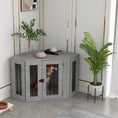 Load image into Gallery viewer, 2 in 1 Dog Crate Furniture, Side Table Dog Kennel with Cushion, Large Door, for Medium Dogs - Grey