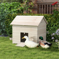 Load image into Gallery viewer, Wooden Duck House Poultry Coop for 2-4 Ducks with Openable Roof Raised Feet Air Holes Natural