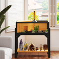 Load image into Gallery viewer, Wooden Tortoise House with Storage Shelf, Tortoise Enclosure Habitat with Clear Windows, Lamp Holder, Openable Top, Built-in Tray, for Indoor Use, Yellow
