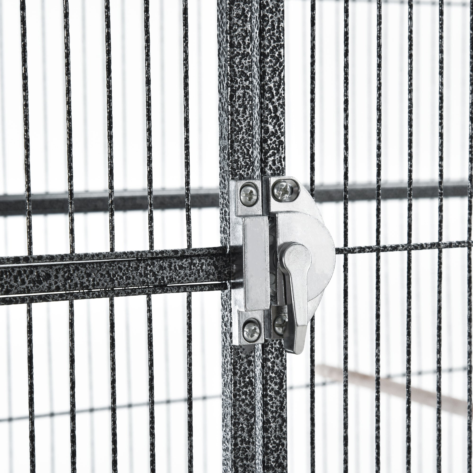 64" Large Bird Cage, Rolling Metal Parrot Cage, Bird House with Detachable Rolling Stand, Storage Shelf, Wood Perch, Food Container, 30.25" x 18.5" x 64"