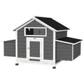 Load image into Gallery viewer, Chicken Coop, Wooden Outdoor Hen House Poultry Cage with Nesting Box, Openable Waterproof Top, Pull-Out Tray, 150 x 100 x 97cm, Grey