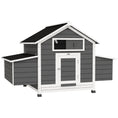 Load image into Gallery viewer, Chicken Coop, Wooden Outdoor Hen House Poultry Cage with Nesting Box, Openable Waterproof Top, Pull-Out Tray, 150 x 100 x 97cm, Grey