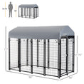 Load image into Gallery viewer, 8' x 4' x 6' Large Outdoor Dog Kennel Run Steel Fence with UV-Resistant Oxford Cloth Roof & Secure Lock
