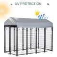 Load image into Gallery viewer, 8' x 4' x 6' Large Outdoor Dog Kennel Run Steel Fence with UV-Resistant Oxford Cloth Roof & Secure Lock