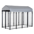 Load image into Gallery viewer, 8' x 4' x 6' Large Outdoor Dog Kennel Run Steel Fence with UV-Resistant Oxford Cloth Roof & Secure Lock