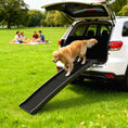 Load image into Gallery viewer, Folding Dog Ramp for Car, Truck, SUV, 61 Inches Portable Pet Ramp with Frosted Surface, Non Slip with Raised Side Rails