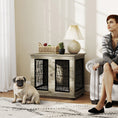 Load image into Gallery viewer, Dog Crate Furniture, Dog Cage with Soft Washable Cushion, Furniture-Style Pet Kennel Indoor House End Side Table for Small Medium Breeds, 80 x 56 x 63 cm, Grey