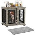Load image into Gallery viewer, Dog Crate Furniture, Dog Cage with Soft Washable Cushion, Furniture-Style Pet Kennel Indoor House End Side Table for Small Medium Breeds, 80 x 56 x 63 cm, Grey
