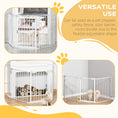 Load image into Gallery viewer, Pet Safety Gate, 3 Panels Playpen Fireplace, Metal Fence, Stair Barrier, Room Divider w/ Walk-Through Door - White