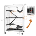 Load image into Gallery viewer, PawHut 50" 5-Tier Small Animal Cage, Ferret Cage, Large Chinchilla Cage with Hammock Accessory & Heavy-Duty Steel Wire, Small Animal Habitat with 4 Doors, Removable Tray, White