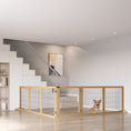 Load image into Gallery viewer, PawHut Wooden Dog Gate, 170" Freestanding Pet Gate, 6-Panel Foldable Dog Safety Barrier with 2 Support Feet for House Doorway Stairs, Small and Medium Dogs, Natural Wood