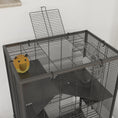 Load image into Gallery viewer, PawHut Large Hamster Cage with Deep Tempered Glass Bottom, 4 Tiers Hamster Tank with Running Wheel, Hut, Water Bottle, Dish, Rat Cage for Syrian, Dwarf, Gerbils, Mouse, 24" x 16" x 31.5", Black