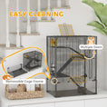 Load image into Gallery viewer, PawHut Large Hamster Cage with Deep Tempered Glass Bottom, 4 Tiers Hamster Tank with Running Wheel, Hut, Water Bottle, Dish, Rat Cage for Syrian, Dwarf, Gerbils, Mouse, 24" x 16" x 31.5", Black