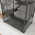 Load image into Gallery viewer, PawHut Large Hamster Cage with Deep Tempered Glass Bottom, 4 Tiers Hamster Tank with Running Wheel, Hut, Water Bottle, Dish, Rat Cage for Syrian, Dwarf, Gerbils, Mouse, 24" x 16" x 31.5", Black