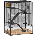 Load image into Gallery viewer, PawHut Large Hamster Cage with Deep Tempered Glass Bottom, 4 Tiers Hamster Tank with Running Wheel, Hut, Water Bottle, Dish, Rat Cage for Syrian, Dwarf, Gerbils, Mouse, 24" x 16" x 31.5", Black