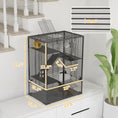Load image into Gallery viewer, PawHut Large Hamster Cage with Deep Tempered Glass Bottom, 4 Tiers Hamster Tank with Running Wheel, Hut, Water Bottle, Dish, Rat Cage for Syrian, Dwarf, Gerbils, Mouse, 24" x 16" x 31.5", Black