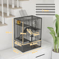 Load image into Gallery viewer, Hamster Cage with Deep Tempered Glass Bottom, 4 Tier Large Hamster Tank with Hut, Running Wheel, Platforms, Ramps, Food Dish, Water Bottle, for Syrian, Dwarf, Rats, Gerbils, 60 x 40 x 80cm