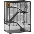 Load image into Gallery viewer, PawHut Large Hamster Cage with Deep Tempered Glass Bottom, 4 Tiers Hamster Tank with Running Wheel, Hut, Water Bottle, Dish, Rat Cage for Syrian, Dwarf, Gerbils, Mouse, 24" x 16" x 31.5", Black