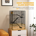 Load image into Gallery viewer, PawHut Large Hamster Cage with Deep Tempered Glass Bottom, 4 Tiers Hamster Tank with Running Wheel, Hut, Water Bottle, Dish, Rat Cage for Syrian, Dwarf, Gerbils, Mouse, 24" x 16" x 31.5", Black