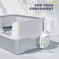 Load image into Gallery viewer, Stainless Steel Litter Box, High Sided Metal Cat Litter Tray with Detachable Rim, Scoop, Easy Cleaning, Odour-Resistant, 60 x 40 x 28 cm