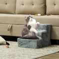 Load image into Gallery viewer, Dog Steps for Sofa, 3 Steps Dog Stairs, Pet Stairs, with Washable Plush Cover, for Small Breeds, Cats - Light Grey