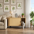 Load image into Gallery viewer, Cat Litter Box Enclosure with Sliding Door, Litter Mat, Hidden Litter Box Enclosure Furniture, Modern Cat House, TV Stand, Side End Table for Living Room