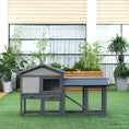 Load image into Gallery viewer, PawHut 58" Rabbit Hutch, Wooden Bunny Hutch, Guinea Pig Cage, Small Animal Enclosure with Run Area, Removable Tray, Asphalt Roof, Lockable Doors and Ramp, Dark Gray
