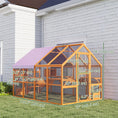 Load image into Gallery viewer, Catio Outdoor Cat Enclosure Wooden Feral House with Weatherproof Canopy, Bridges, Resting Boxes, Platforms, for 3-6 Cats, Orange