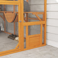 Load image into Gallery viewer, Catio Outdoor Cat Enclosure Wooden Feral House with Weatherproof Canopy, Bridges, Resting Boxes, Platforms, for 3-6 Cats, Orange