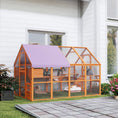 Load image into Gallery viewer, Catio Outdoor Cat Enclosure Wooden Feral House with Weatherproof Canopy, Bridges, Resting Boxes, Platforms, for 3-6 Cats, Orange