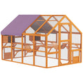 Load image into Gallery viewer, Catio Outdoor Cat Enclosure Wooden Feral House with Weatherproof Canopy, Bridges, Resting Boxes, Platforms, for 3-6 Cats, Orange