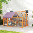 Load image into Gallery viewer, Catio Outdoor Cat Enclosure Wooden Feral House with Weatherproof Canopy, Bridges, Resting Boxes, Platforms, for 3-6 Cats, Orange