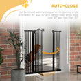 Load image into Gallery viewer, Pressure Fit Dog Stair Gate No Drilling Safety Gate Auto Close for Doorways, Hallways, 74-100cm Adjustable, 94cm Tall, Black
