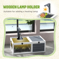 Load image into Gallery viewer, PawHut Tortoise Habitat, Wooden Tortoise House, Indoor Outdoor Tortoise Enclosure with Lamp Holder, Pull-out Waterproof Trays, Openable Lids, Gray