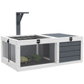Load image into Gallery viewer, PawHut Tortoise Habitat, Wooden Tortoise House, Indoor Outdoor Tortoise Enclosure with Lamp Holder, Pull-out Waterproof Trays, Openable Lids, Gray