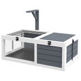 Load image into Gallery viewer, Tortoise House, Wooden Tortoise Table, Tortoise Enclosure with Wooden Lamp Holder, Openable Lids, Pull-Out Trays - Grey