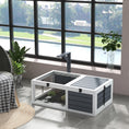 Load image into Gallery viewer, PawHut Tortoise Habitat, Wooden Tortoise House, Indoor Outdoor Tortoise Enclosure with Lamp Holder, Pull-out Waterproof Trays, Openable Lids, Gray