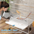 Load image into Gallery viewer, 43" Bird Cage for Budgies Cockatiels Canaries Lovebirds Finches with Rolling Stand, Toys, Removable Tray, Storage Shelf, White