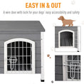 Load image into Gallery viewer, PawHut 31"L Wooden Decorative Dog Cage Kennel Wire Door with Lock Small Animal House with Openable Top Removable Bottom Gray