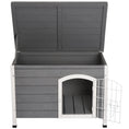 Load image into Gallery viewer, PawHut 31"L Wooden Decorative Dog Cage Kennel Wire Door with Lock Small Animal House with Openable Top Removable Bottom Gray