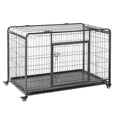 Load image into Gallery viewer, Metal Dog Cage Kennel Locking Door & Wheels Removable Tray Openable Top For Extra Large Pets 125 x 76 x 81 cm