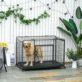 Load image into Gallery viewer, Metal Dog Cage Kennel Locking Door & Wheels Removable Tray Openable Top For Extra Large Pets 125 x 76 x 81 cm