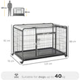 Load image into Gallery viewer, Metal Dog Cage Kennel Locking Door & Wheels Removable Tray Openable Top For Extra Large Pets 125 x 76 x 81 cm