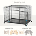 Load image into Gallery viewer, Metal Dog Cage Kennel Locking Door & Wheels Removable Tray Openable Top For Extra Large Pets 125 x 76 x 81 cm